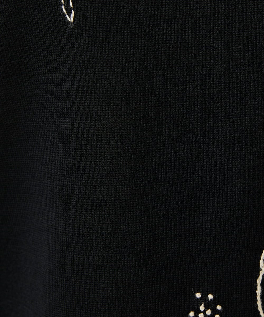 GBFAD34500 Sybilla(シビラ) ステッチフラワー刺繍プルオーバー ブラック