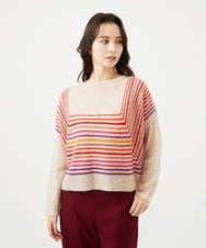 GBFAF02500 Sybilla(シビラ) マルチカラーボーダーニット ベージュ系