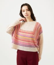 GBFAF02500 Sybilla(シビラ) マルチカラーボーダーニット ベージュ系