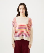 GBFAF02500 Sybilla(シビラ) マルチカラーボーダーニット ベージュ系