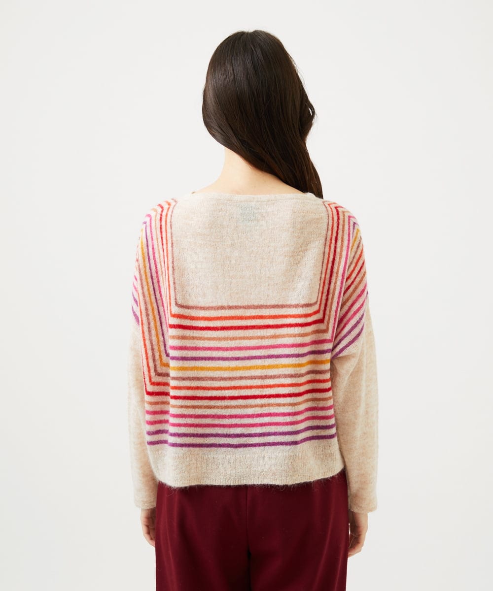 GBFAF02500 Sybilla(シビラ) マルチカラーボーダーニット ベージュ系