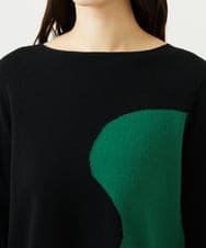 GBFAF04350 Sybilla(シビラ) アシメントリー配色ニット ブラック系