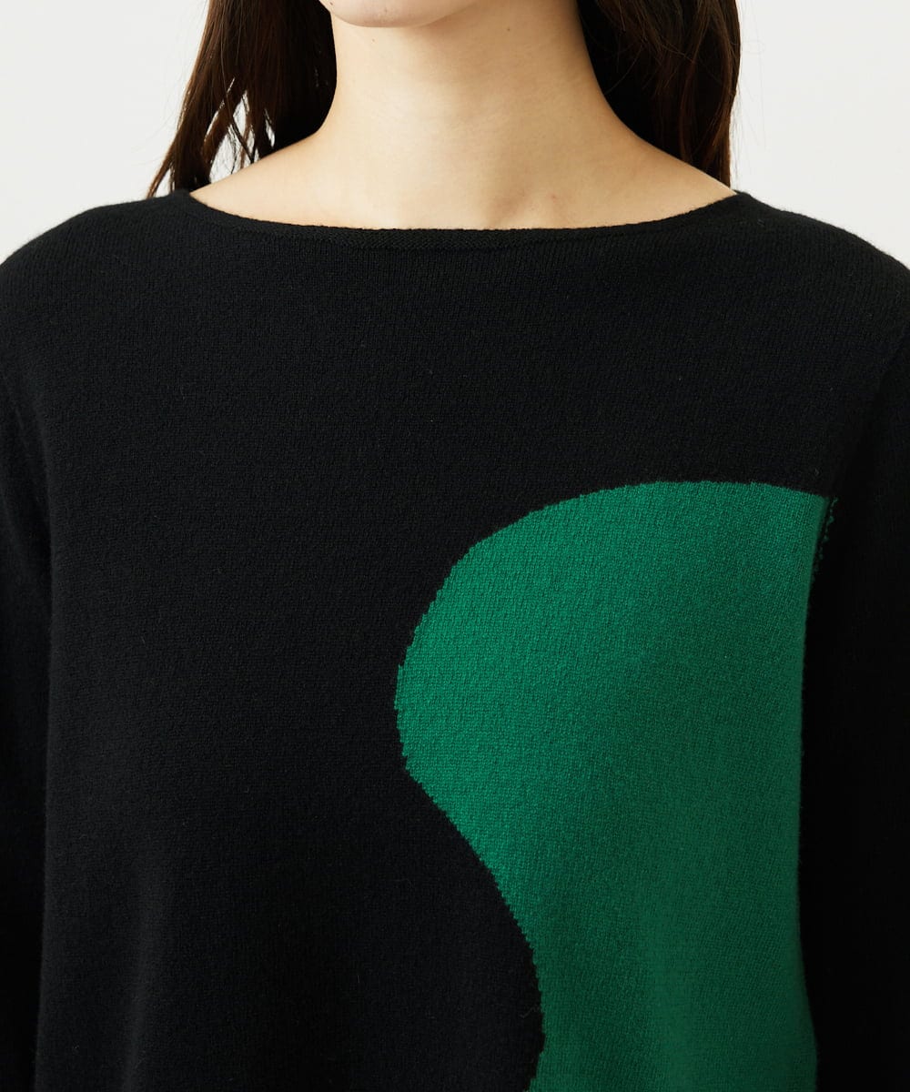 GBFAF04350 Sybilla(シビラ) アシメントリー配色ニット ブラック系