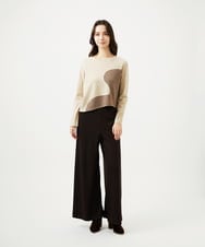 GBFAF04350 Sybilla(シビラ) アシメントリー配色ニット ベージュ系