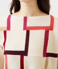 GBFAF34450 Sybilla(シビラ) パッチワークデザインニット アイボリー系