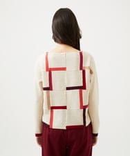 GBFAF34450 Sybilla(シビラ) パッチワークデザインニット アイボリー系