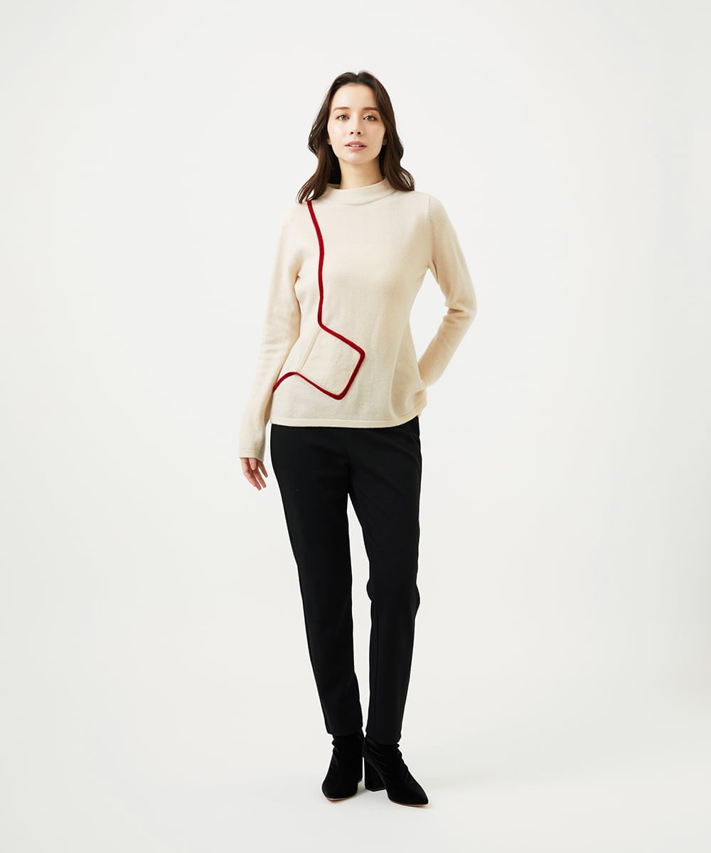 GBFAF35350 Sybilla(シビラ) ポケットデザインニット アイボリー