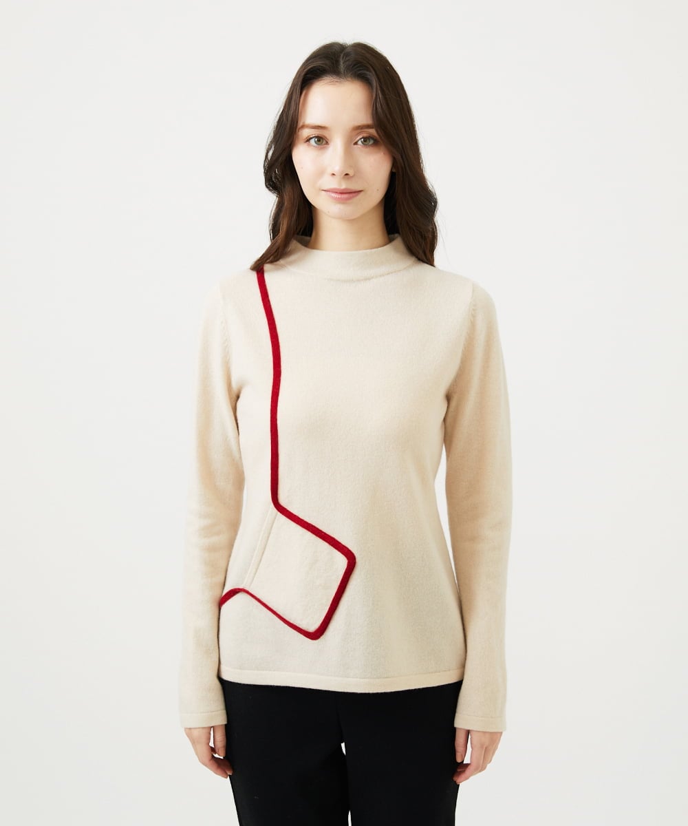 GBFAF35350 Sybilla(シビラ) ポケットデザインニット アイボリー