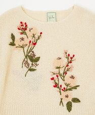 GBFAF36500 Sybilla(シビラ) ポピーブーケ刺繍ニット ベージュ