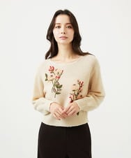 GBFAF36500 Sybilla(シビラ) ポピーブーケ刺繍ニット ベージュ