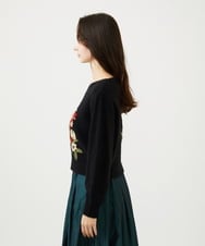 GBFAF36500 Sybilla(シビラ) ポピーブーケ刺繍ニット ブラック