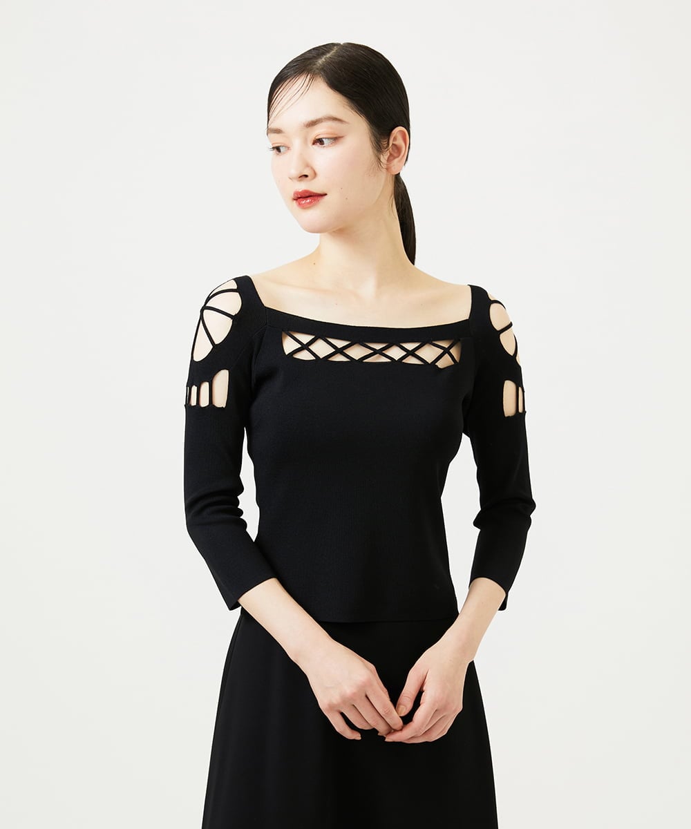 GBFAF80600 Sybilla(シビラ) ループテクニックニット ブラック