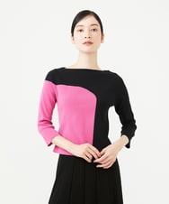 GBFAG01450 Sybilla(シビラ) カラーブロックニット ピンク×ブラック