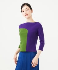 GBFAG01450 Sybilla(シビラ) カラーブロックニット グリーン×パープル