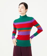 GBFAG03360 Sybilla(シビラ) マルチボーダーリブニット グリーン系