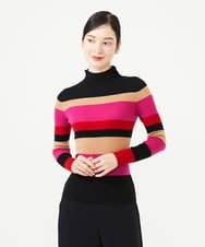 GBFAG03360 Sybilla(シビラ) マルチボーダーリブニット ブラック系