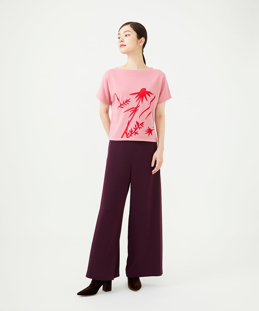 GBFAG05500 Sybilla(シビラ) フラワーシルエットニット ピンク
