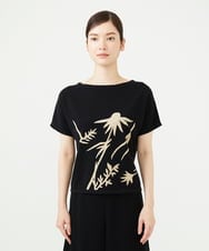 GBFAG05500 Sybilla(シビラ) フラワーシルエットニット ブラック