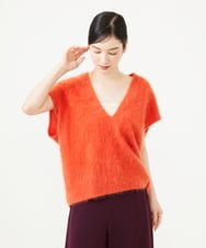 GBFAG30430 Sybilla(シビラ) Vネックファーニット オレンジ