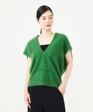 GBFAG30430 Sybilla(シビラ) Vネックファーニット グリーン