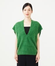 GBFAG30430 Sybilla(シビラ) Vネックファーニット グリーン