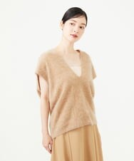 GBFAG30430 Sybilla(シビラ) Vネックファーニット ベージュ