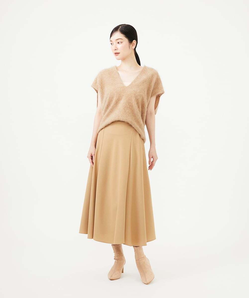 GBFAG30430 Sybilla(シビラ) Vネックファーニット ベージュ