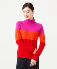 GBFAH01360 Sybilla(シビラ) ボーダータートルニット ピンク系