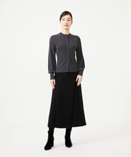 GBFAH04400 Sybilla(シビラ) プリーツ風スリーブニット チャコールグレー