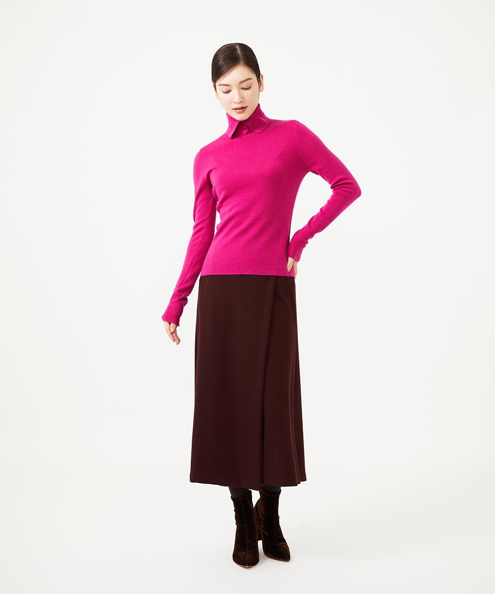 GBFAH05330 Sybilla(シビラ) ボタンデザインハイネックニット ピンク