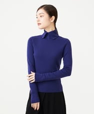 GBFAH05330 Sybilla(シビラ) ボタンデザインハイネックニット ブルー