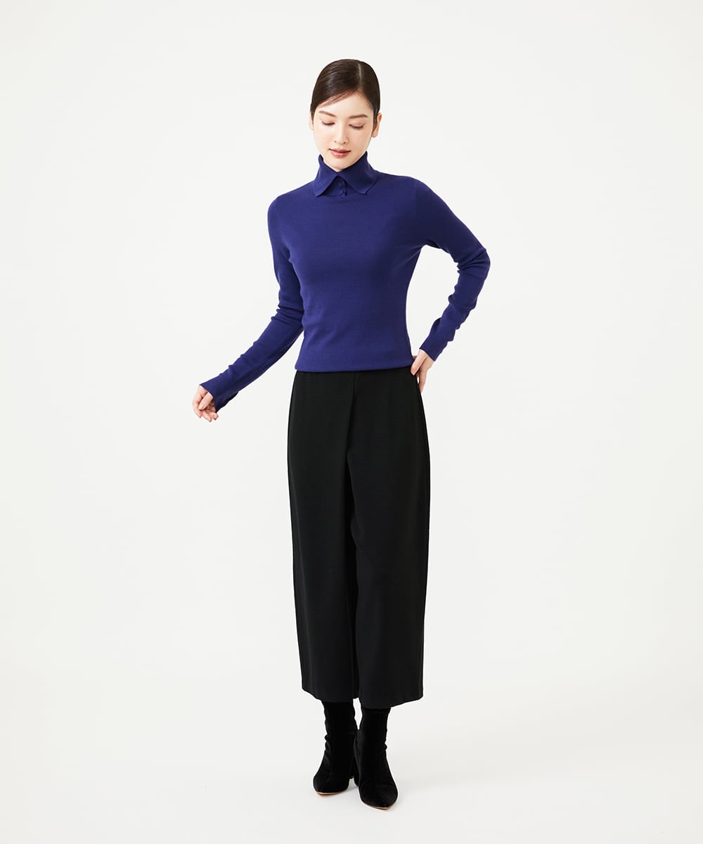 GBFAH05330 Sybilla(シビラ) ボタンデザインハイネックニット ブルー