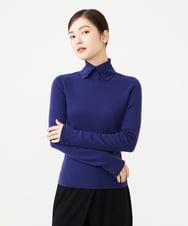 GBFAH05330 Sybilla(シビラ) ボタンデザインハイネックニット ブルー