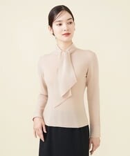 GBFAX04300 Sybilla(シビラ) ボウタイニットプルオーバー ベージュ
