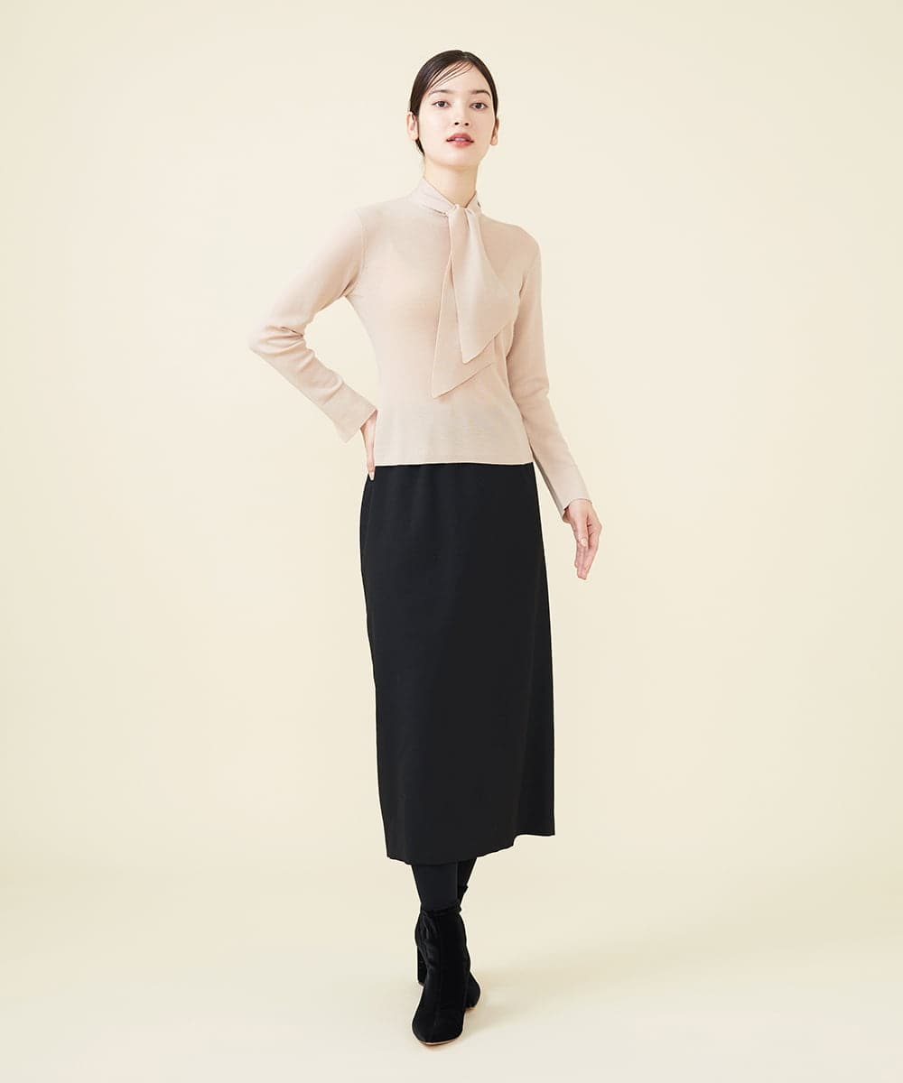 GBFAX04300 Sybilla(シビラ) ボウタイニットプルオーバー ベージュ