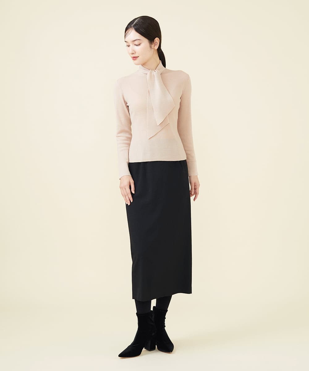 GBFAX04300 Sybilla(シビラ) ボウタイニットプルオーバー ベージュ