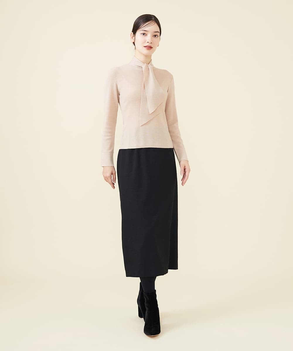 GBFAX04300 Sybilla(シビラ) ボウタイニットプルオーバー ベージュ
