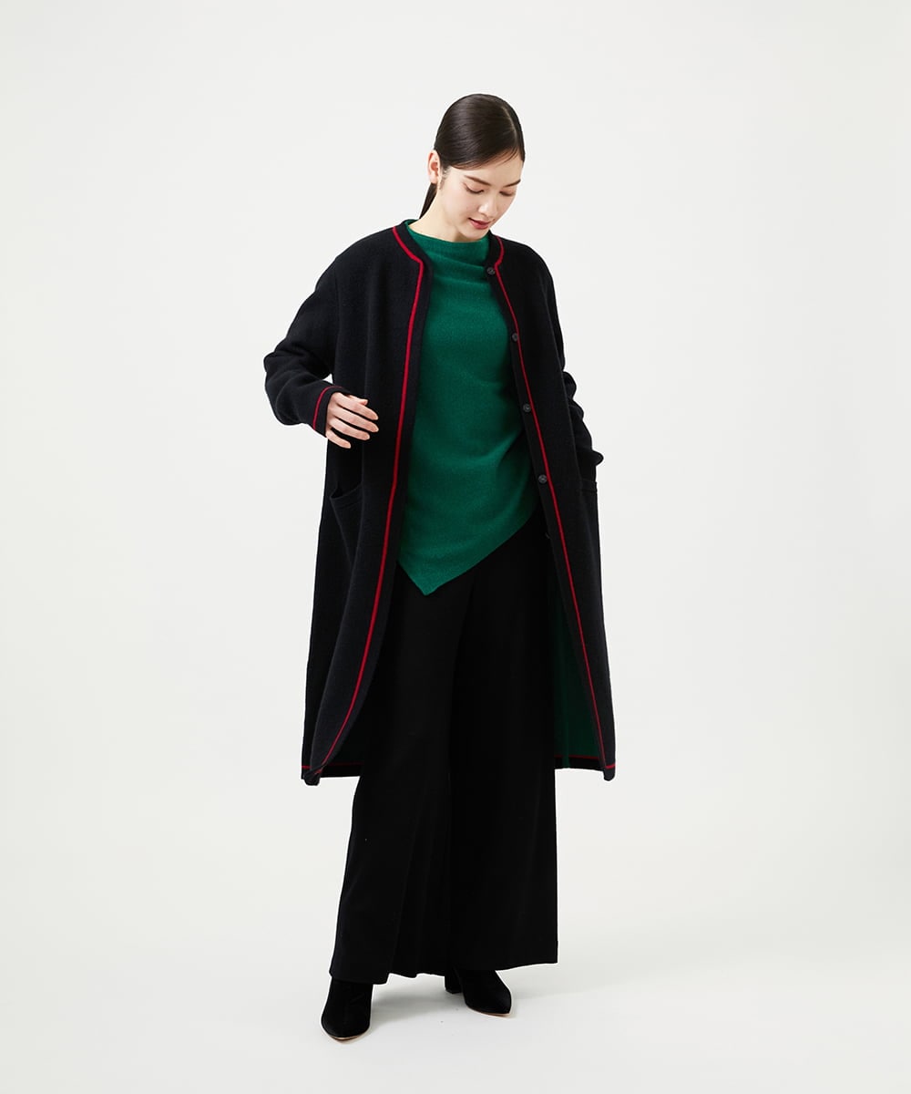 GBFCD01330 Sybilla(シビラ) アシンメトリーハイネックニット グリーン