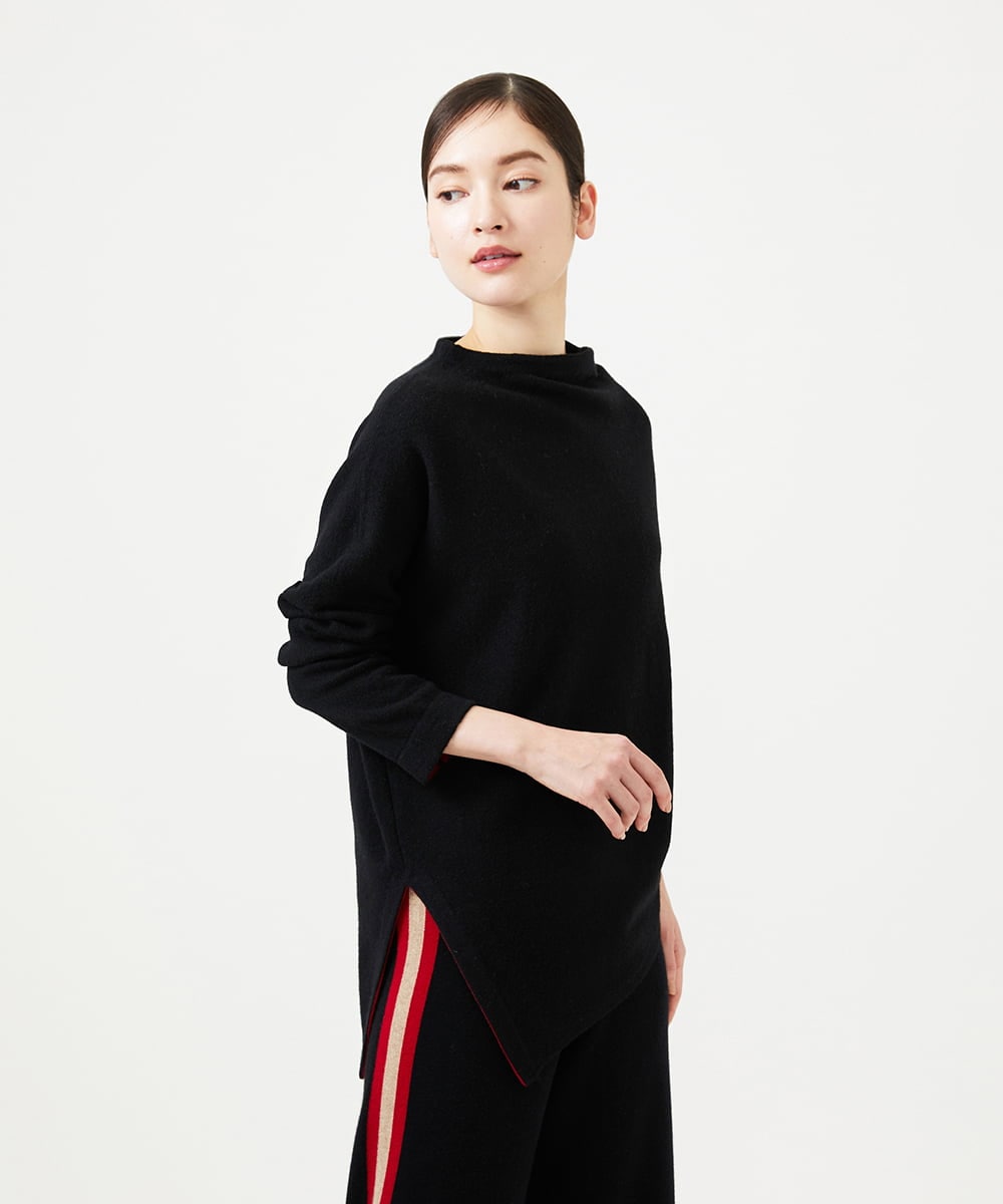 GBFCD01330 Sybilla(シビラ) アシンメトリーハイネックニット ブラック