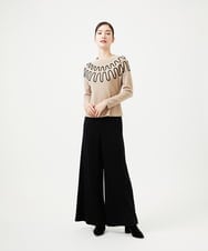 GBFCD02400 Sybilla(シビラ) バイカラーコード刺繍ニット ベージュ