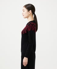GBFCD02400 Sybilla(シビラ) バイカラーコード刺繍ニット ブラック