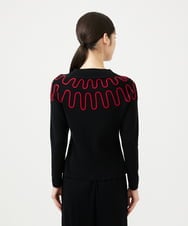 GBFCD02400 Sybilla(シビラ) バイカラーコード刺繍ニット ブラック