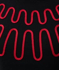 GBFCD02400 Sybilla(シビラ) バイカラーコード刺繍ニット ブラック