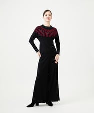 GBFCD02400 Sybilla(シビラ) バイカラーコード刺繍ニット ブラック