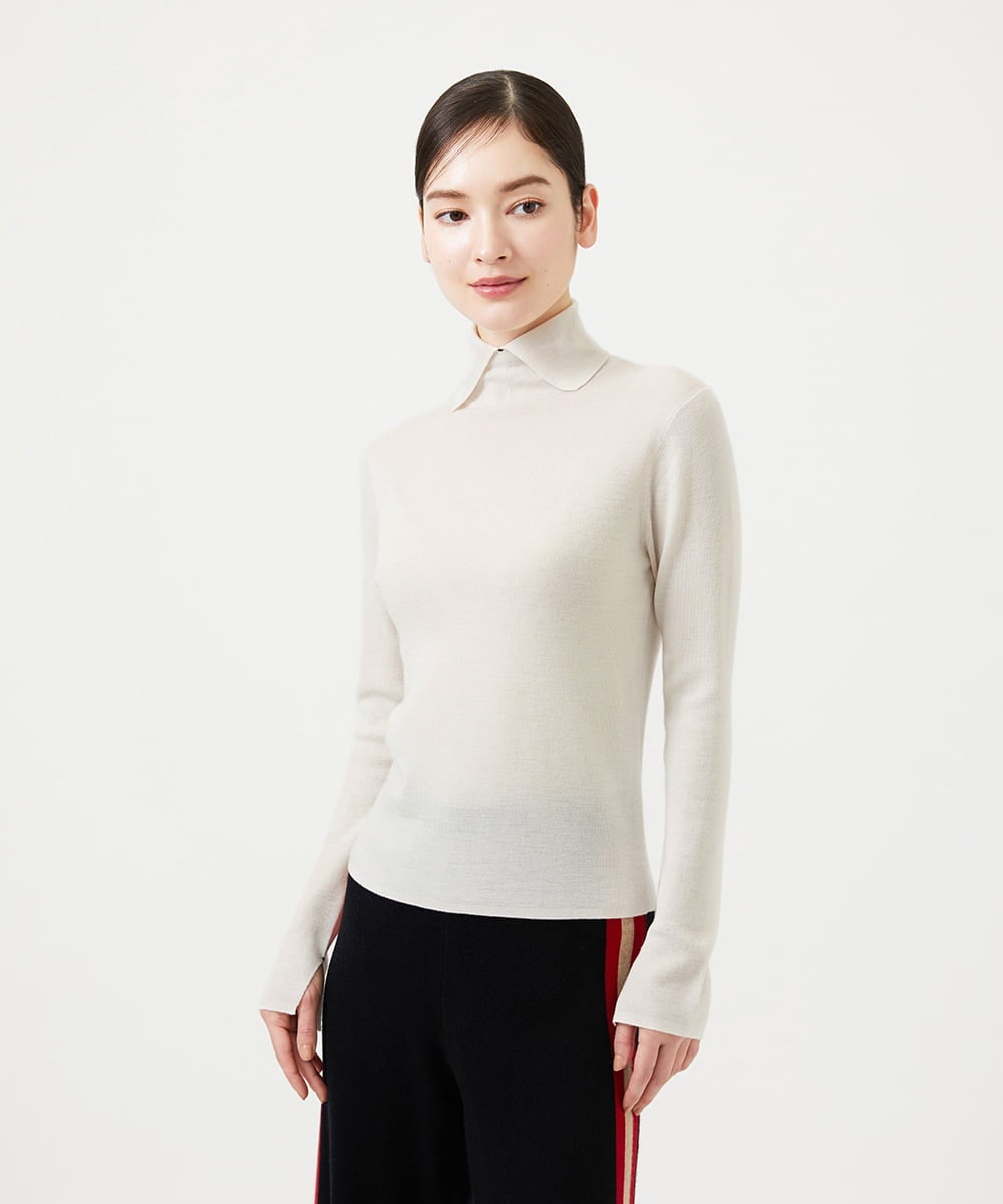 GBFCD50330 Sybilla(シビラ) ステッチデザインハイネックニット アイボリー