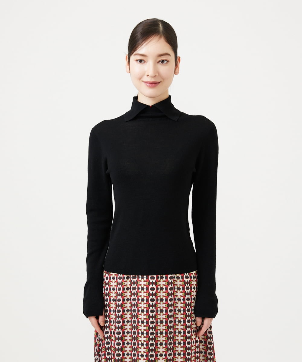 GBFCD50330 Sybilla(シビラ) ステッチデザインハイネックニット ブラック