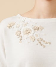 GBFCV01390 Sybilla(シビラ) 【Pure】ホワイトフラワー刺繍プルオーバー ホワイト