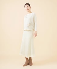 Pure】ホワイトフラワー刺繍プルオーバー(ニット・セーター) | Sybilla 