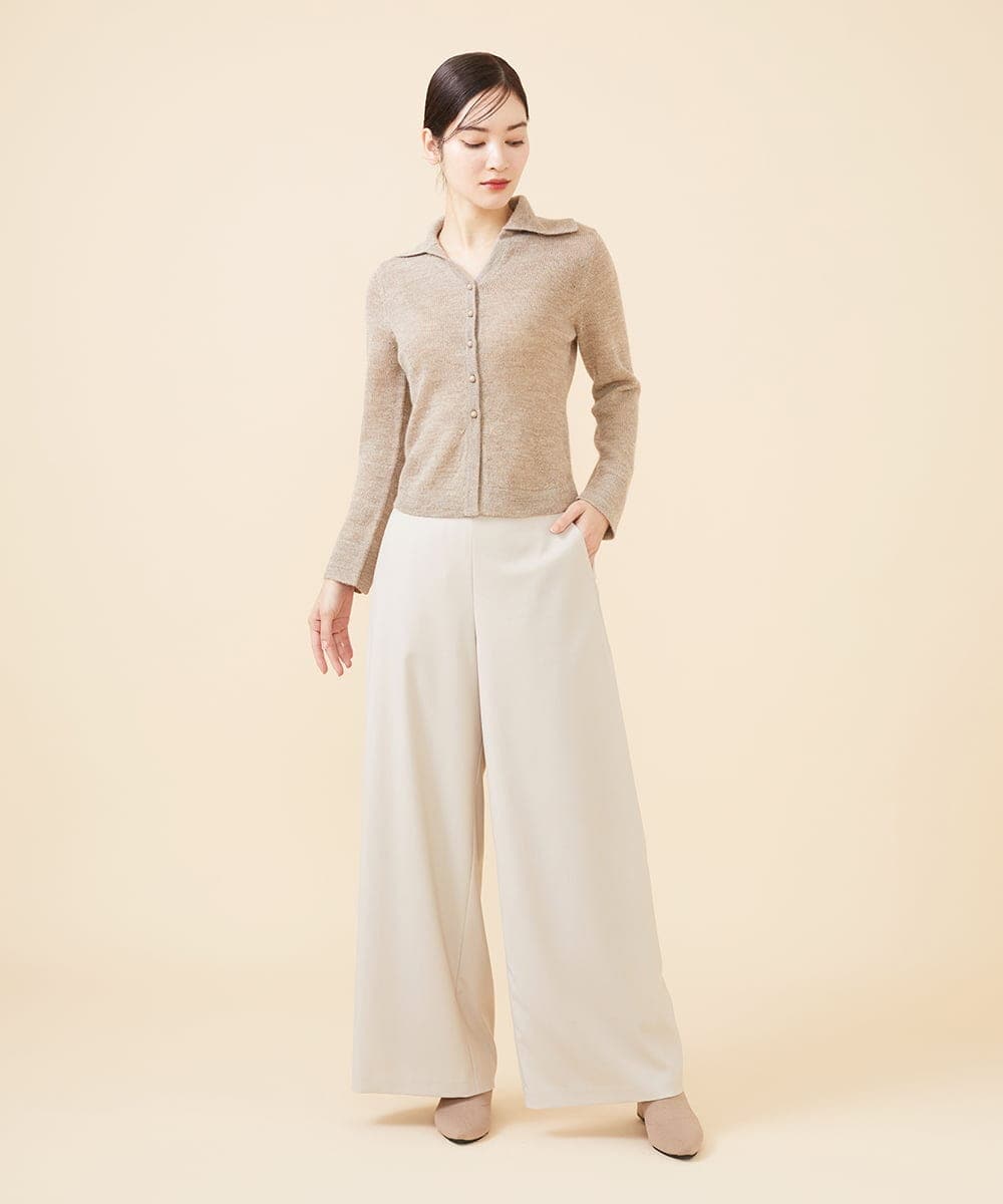 GBFCV03360 Sybilla(シビラ) 【Pure】アルパカオープンカラーカーディガン サンドベージュ