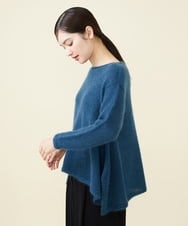GBFCW50450 Sybilla(シビラ) 【blue&black】ハンカチヘムモヘヤプルオーバー ネイビーブルー